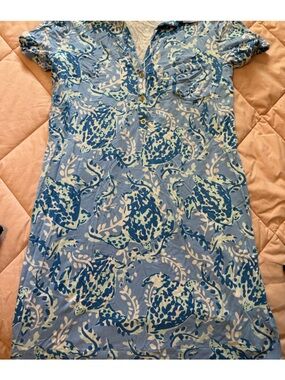 Lilly Pulitzer Blue & White Turtle Mini Dress